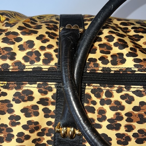 Gianni Versace Vintage Sunburst Leopard Boston Baroque Travel Bag​​ - Picture 7 of 16